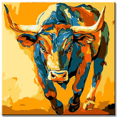 Paint by Numbers Large Bull Portrait Modern Animal Art